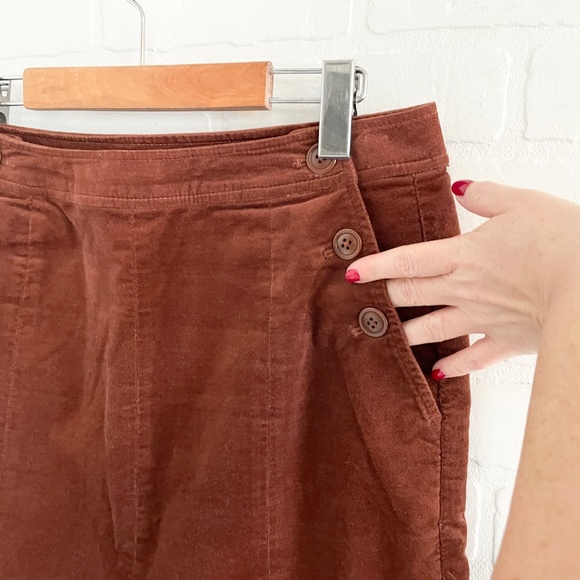 Vintage Y2K Skirt/Vest Matching set Faux suede/velvet Country Rusty brown Sz 2 - Picture 9 of 11